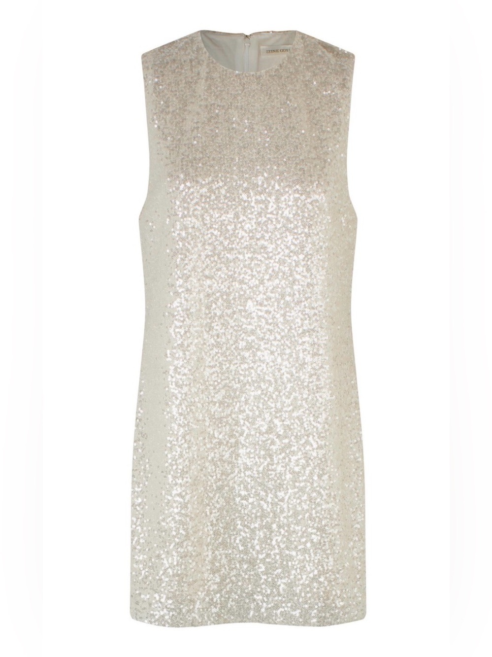 Stine Goya Sequin Shift Dress | Champagne Sleeveless Sparkle Dress | XS